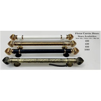 Abbasali Flotar Carvin Wooden and Glass Door Handles, Set of 2 Pieces, 400mm, Chrome