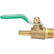 Abbasali Brass Ball Valve M 1/4 Inch, Threaded, Gold