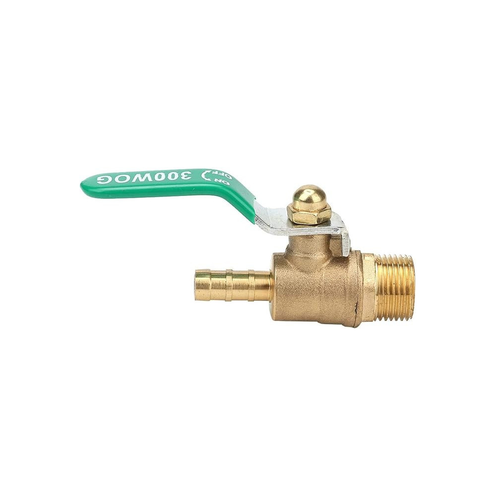Abbasali Brass Ball Valve M 1/4 Inch, Threaded, Gold