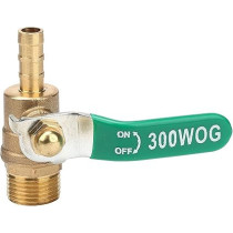 Abbasali Brass Ball Valve M 1/4 Inch, Threaded, Gold