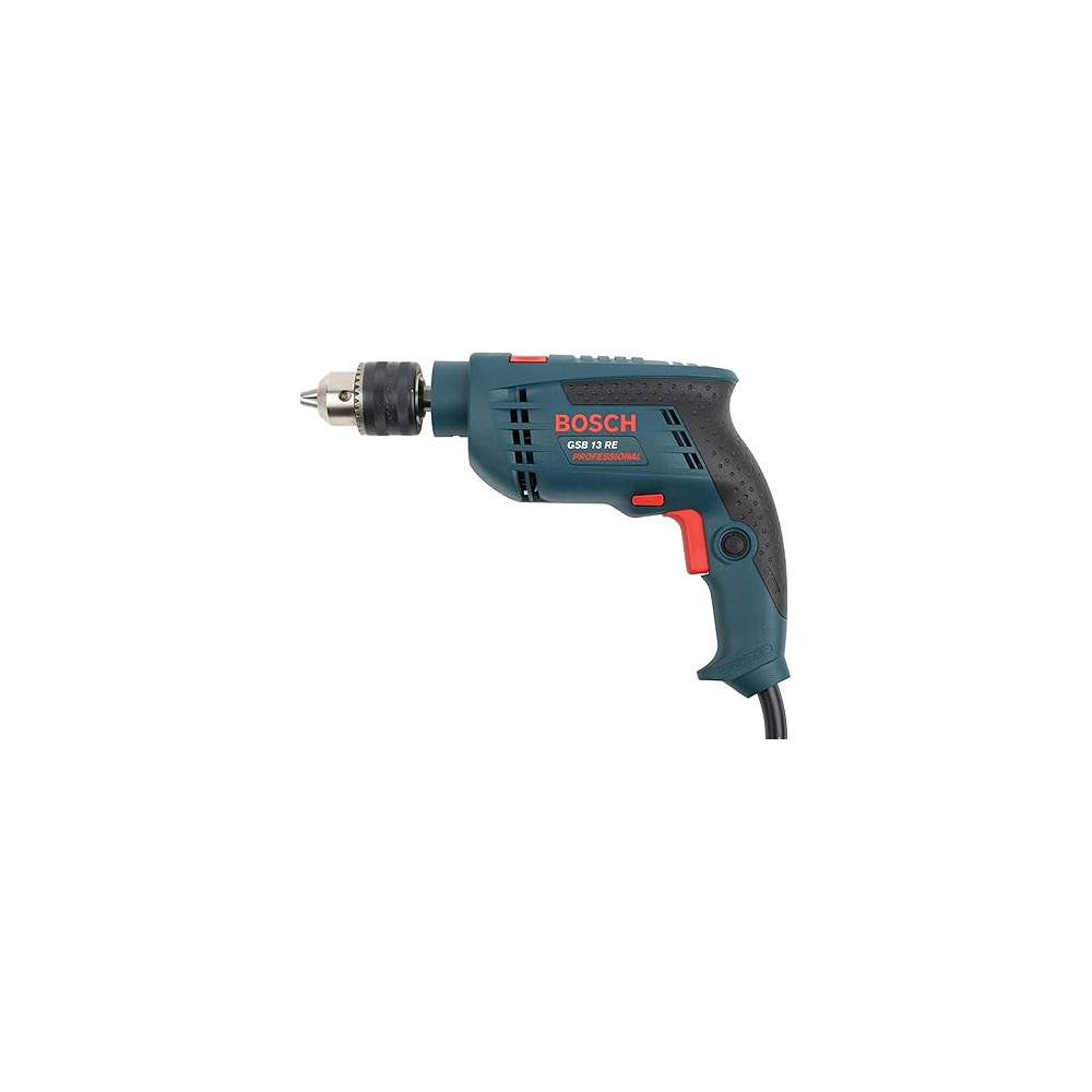 Bosch Corded Electric Drill with 13mm Chuck, 2800 RPM, 44800 BPM, and Multiple Drilling Capacities, GSB 13 RE