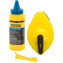 Stanley STA047443 Chalk Line 30M Chalk And Level, Blue