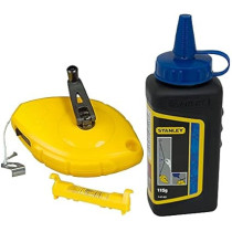 Stanley STA047443 Chalk Line 30M Chalk And Level, Blue