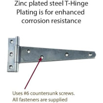 Abbasali 8 Inch Zinc Plated Steel T-Hinges
