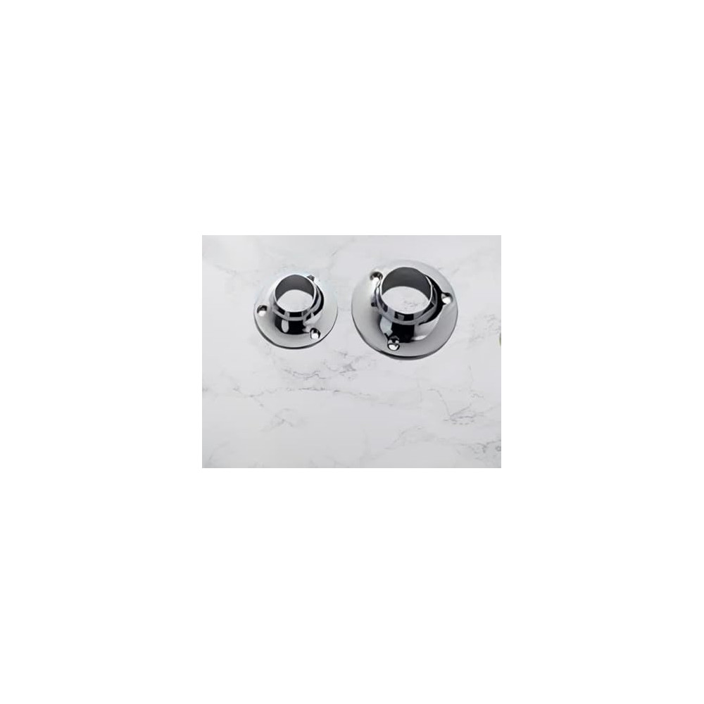 Abbasali Heavy Duty Stainless Steel Open And Closed Support Rod Socket Flange For Round Poles, 25mm
