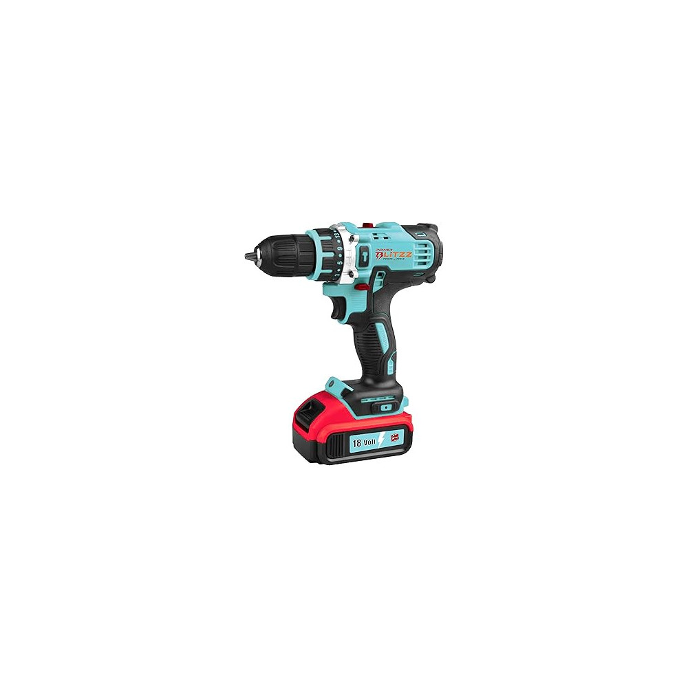 Abbasali 18V Cordless Drill with 2 Batteries - 10mm Chuck, Hand Powered