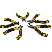 Denzel Hobby Pliers Set, 5 Pcs. Diagonal Long Nose, End Cutting Bent Nose, Flat Nose Pliers, 7717839