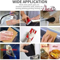 Abbasali 10 Pcs Wet And Dry Sandpaper With 2Pcs Sanding Block Sander For Wood Furniture Finishing, Metal Sanding And Automotive Polishing, Google And Gloves, 100 Grit