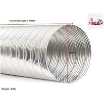 Abbasali Aluminium Rigid Flexible Duct For Dryer, Bathroom Or Kitchen Ventilation Air Conditioning Hvac 3 Meter, 6 Inch