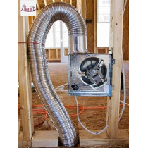 Abbasali Aluminium Rigid Flexible Duct For Dryer, Bathroom Or Kitchen Ventilation Air Conditioning Hvac 3 Meter, 6 Inch