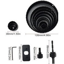 Abbasali 16Pcs Hole Saw Cutter Kit And Adjustable Circle Cutter For Wood, Plasterboard, Gypsum Board, Plastic