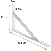Abbasali Heavy Duty Two Pair Shelf Brackets 9 X 12 Inch, Floating Shelves Tripod Triangle Shelf L Brackets, 90 Degree Angle Wall Mounted Shelf Supporter Bracket Frame 4Pcs Set
