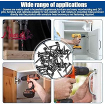 Abbasali 100Pcs Dry Wall Gypsum Screw – Hardened Carbon Steel – Black With Nylon Plug 6mm 100Pcs In Plastic Jar With Screwdriver And Gloves, 6mm X 11/4Inch