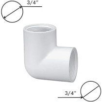 Abbasali PVC Female Elbow 90 Degree For Water Pipes Pack Of 5 Pieces, 1 Inch