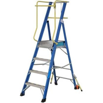 Abbasali 4Ft Fiberglass Platform Ladder, 2M