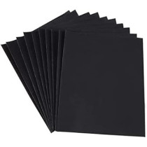 Abbasali 10 Pcs Waterproof Sheet Black Abrasive Paper For Automotive Body Working On Paint, Varnish, Furniture And Other Soft Metals Solid Surface Materials Sanding, Grit 80