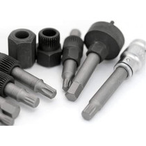 Abbasali 13Pcs Alternator Freewheel Pulley Removal Socket Bit Set Garage Tool, Alternator Clutch Pulley Removal Tool