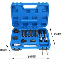 Abbasali 13Pcs Alternator Freewheel Pulley Removal Socket Bit Set Garage Tool, Alternator Clutch Pulley Removal Tool