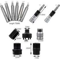 Abbasali 13Pcs Alternator Freewheel Pulley Removal Socket Bit Set Garage Tool, Alternator Clutch Pulley Removal Tool