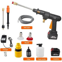 Abbas Ali Cordless Pressure Washer High Pressure Car Washer Cleaner Portable Electric Washer with Power Display Adjustable Nozzle