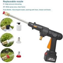 Abbas Ali Cordless Pressure Washer High Pressure Car Washer Cleaner Portable Electric Washer with Power Display Adjustable Nozzle