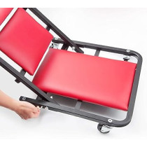 Abbas Ali Foldable Heavy Duty Z Creeper Seat Rolling Chair Mechanics Garage 2 in 1 Work Bench