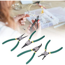 Abbas Ali 7 InchCirclip Pliers, Set of 4 Comfortable Grip High Hardness for Jewelry Making for Jewelry Repair Jewelry for Crafts