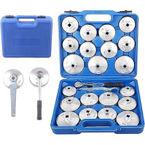 Abbas Ali 23pcs Aluminum Alloy Cup Type Oil Filter Cap Wrench Socket Removal Tool Set with a Storage Case
