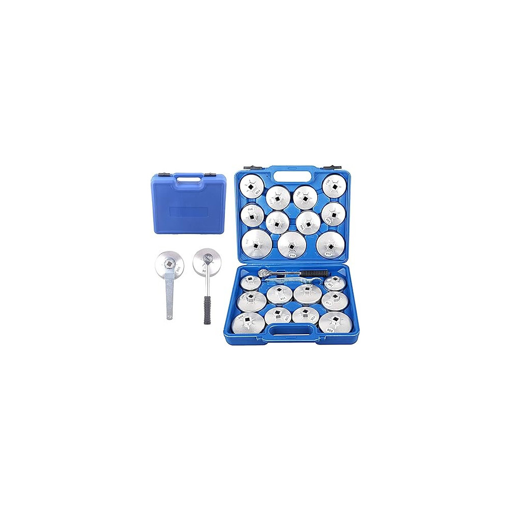 Abbas Ali 23pcs Aluminum Alloy Cup Type Oil Filter Cap Wrench Socket Removal Tool Set with a Storage Case