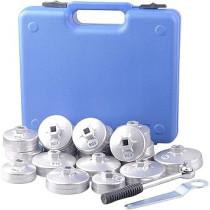 Abbas Ali 23pcs Aluminum Alloy Cup Type Oil Filter Cap Wrench Socket Removal Tool Set with a Storage Case