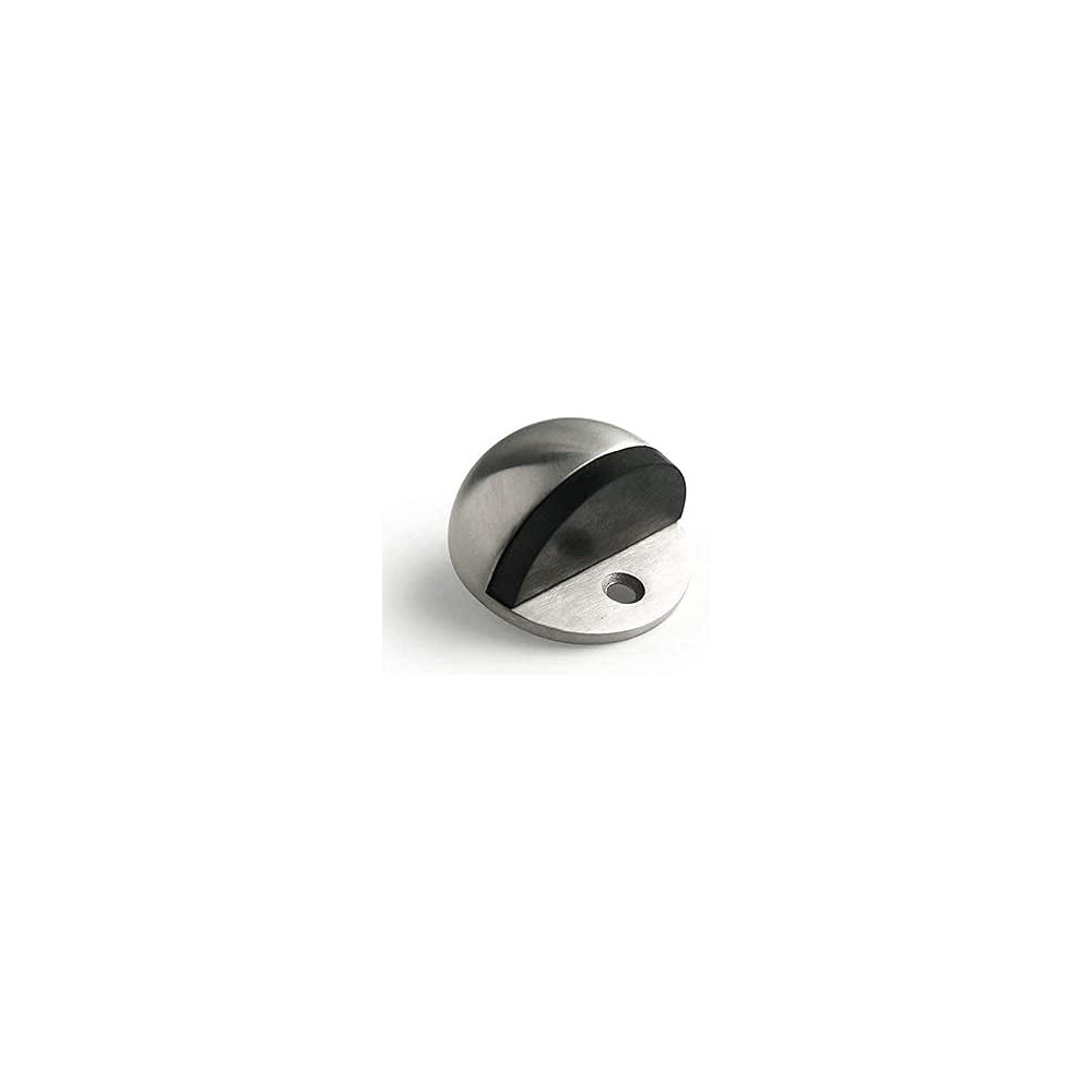 Abbasali Stainless Steel Half Round Door Stopper with Rubber Bumper - Pack of 1