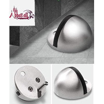 Abbasali Stainless Steel Half Round Door Stopper with Rubber Bumper - Pack of 1