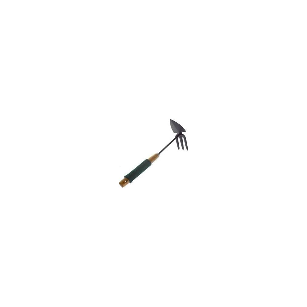 Abbas Ali Outdoor Garden Tool Steel Shovel Fork Rake with Wooden Handle, 12 Inch