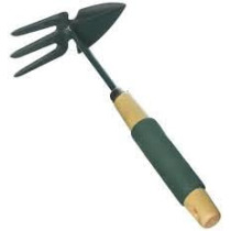 Abbas Ali Outdoor Garden Tool Steel Shovel Fork Rake with Wooden Handle, 12 Inch