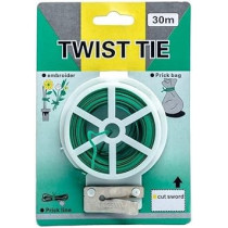 Abbas Ali Green Color Plastic Twist Tie Wire Spool with Cutter for Garden, 30 Meter