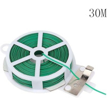 Abbas Ali Green Color Plastic Twist Tie Wire Spool with Cutter for Garden, 30 Meter