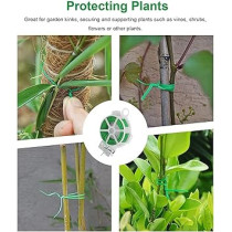 Abbas Ali Green Color Plastic Twist Tie Wire Spool with Cutter for Garden, 30 Meter