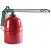 Abbas Ali Red Metal Body Gray Head Long Nozzle Air Pressure Feed Grease Gun, Made in Italy