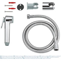 Grohe Bathroom Fixtures, Trigger Spray, Shattaf with Wall Holder, Tempesta-F Collection, International Variation, 26354000