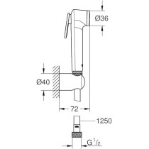 Grohe Bathroom Fixtures, Trigger Spray, Shattaf with Wall Holder, Tempesta-F Collection, International Variation, 26354000