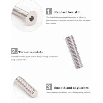 Abbas Ali Stainless Steel Flat Head Socket Screws, 25 Pieces, M12, 25mm