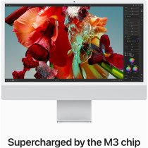 Apple 2023 iMac 24 inch, M3 chip 256 GB with 8-core CPU and 8-core GPU, 8 GB RAM, English Keyboard, Silver, MQR93