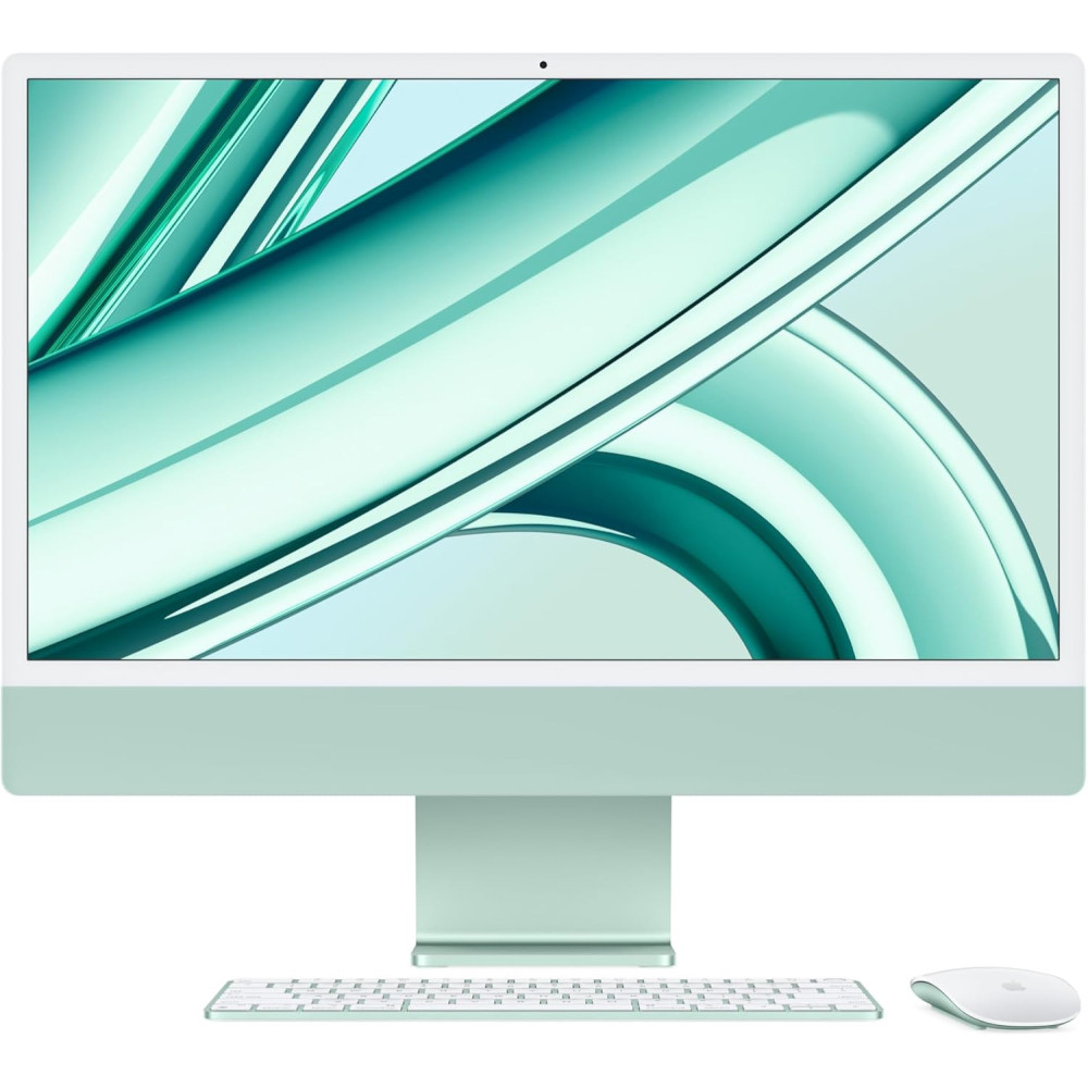 Apple 2023 iMac 24 inch M3 chip 256 GB with 8core CPU and core 8GPU, 8GB RAM, English Keyboard, Green, MQRA3 1 Year Warranty