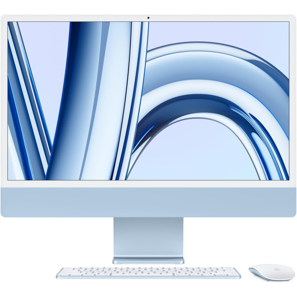 Apple 2023 iMac 24 inch M3 chip 256 GB with 8-core CPU and 8-core GPU, 8GB RAM, English Keyboard, Blue, MQRC3