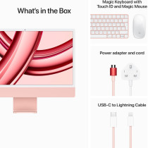 Apple 2023 iMac 24 inch, M3 chip 256 GB with 8-core CPU and 10-core GPU, 8 GB RAM, English Keyboard, Pink, MQRT3