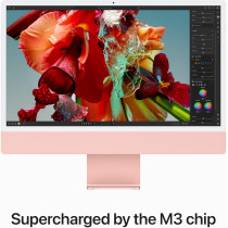Apple 2023 iMac 24 inch, M3 chip 256 GB with 8-core CPU and 10-core GPU, 8 GB RAM, English Keyboard, Pink, MQRT3