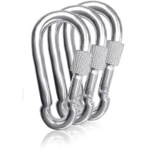 Abbas Ali 3pcs Spring Snap Hook Carabiner, Heavy Duty Pulley Roller And 6mm Spring Snap Hooks, Pulley Crane Swivel Hook Wire Rope Cable Loading, 150 kg