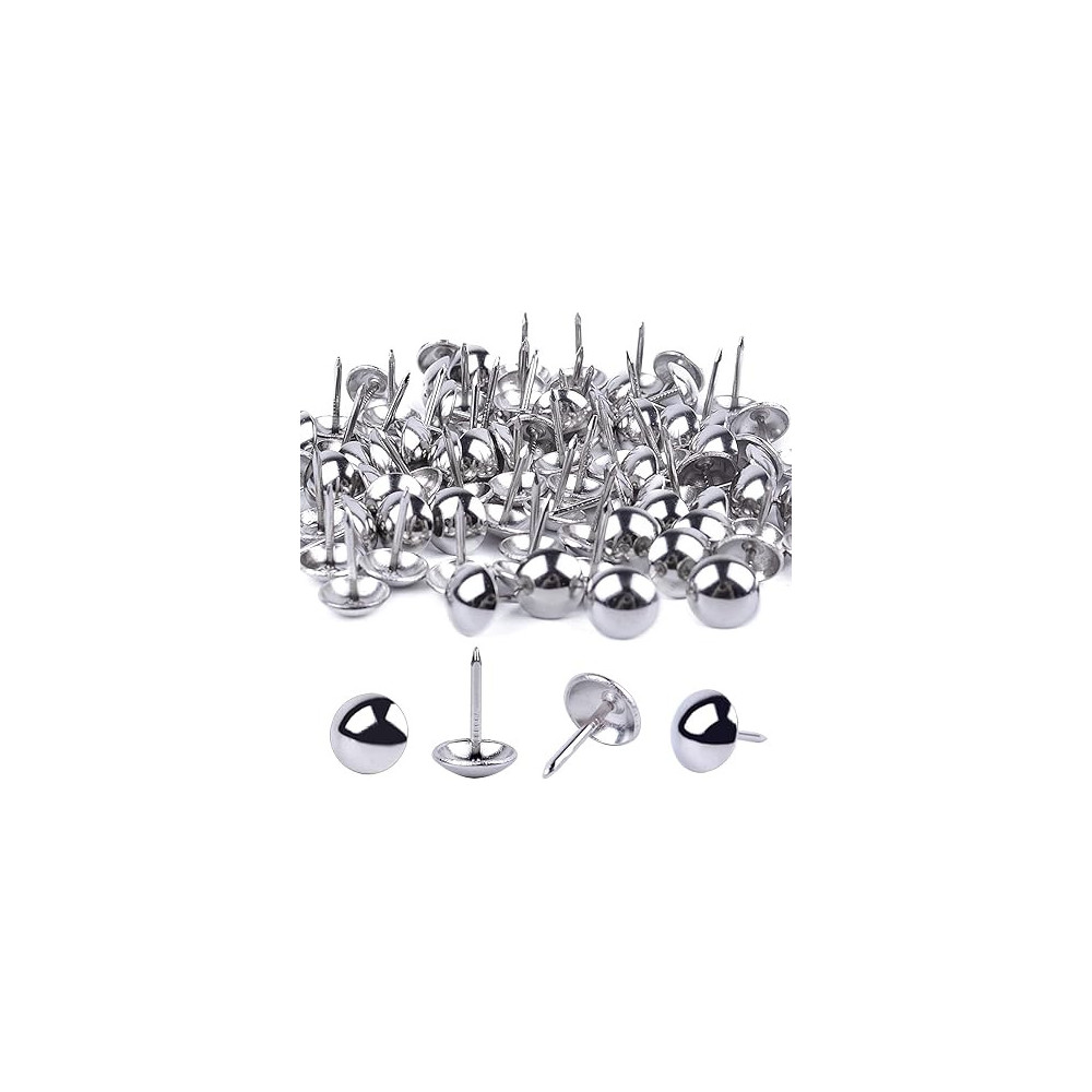 Abbas Ali 100 Pieces Upholstery Tacks Furniture Nails Pins, 7/16 Inch, Silver