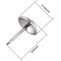 Abbas Ali 100 Pieces Upholstery Tacks Furniture Nails Pins, 7/16 Inch, Silver