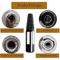 Abbas Ali Steel Damaged Screw Extractor Drill Bit Guide Set, 8 Pieces, Broken Bolt Remover, Easy Stripped